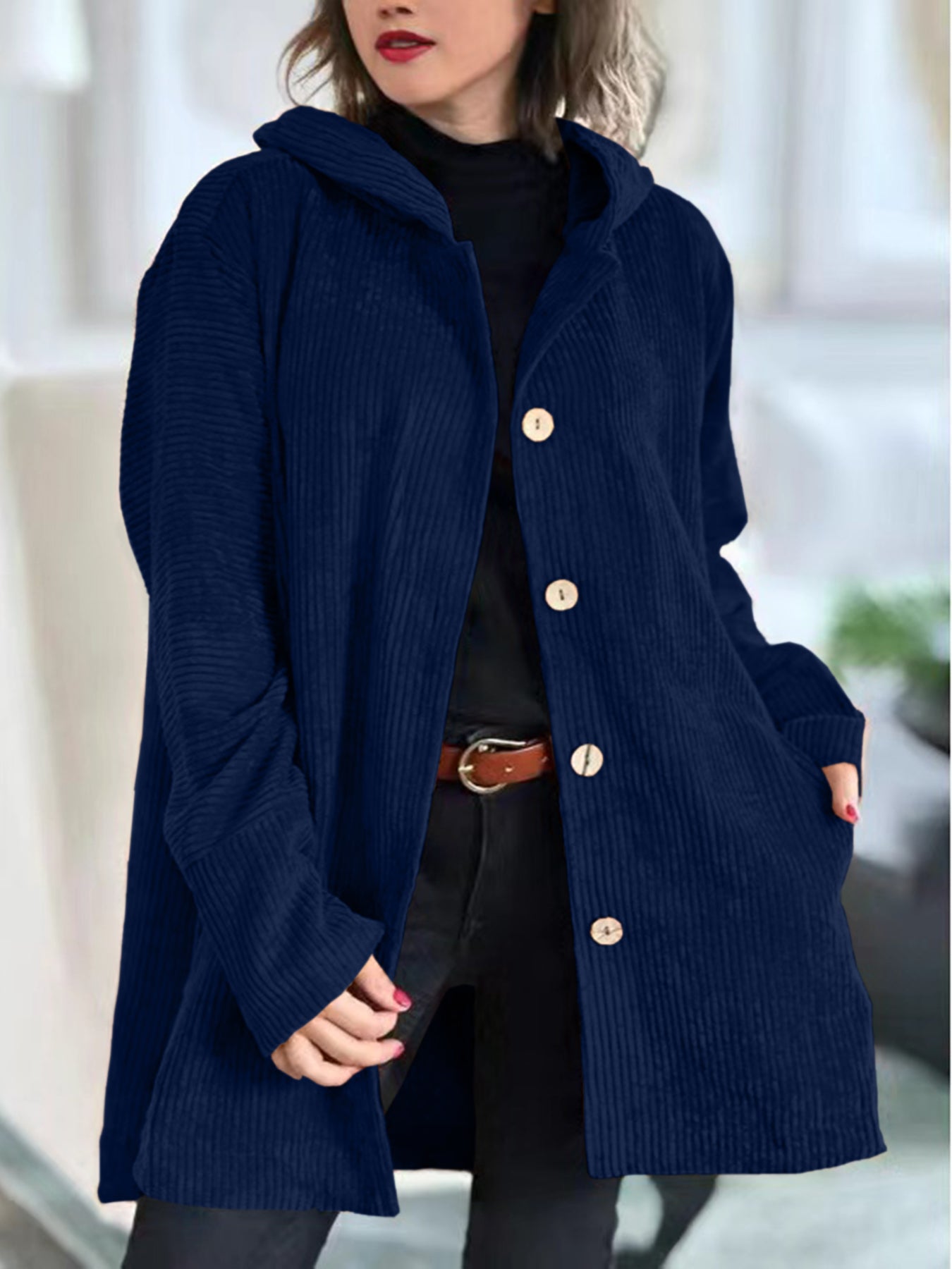 Cordia™ | Cozy Corduroy Hooded Jacket