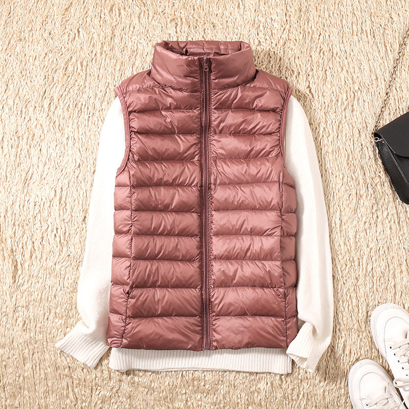 Velora – Ultralight White Duck Down Vest