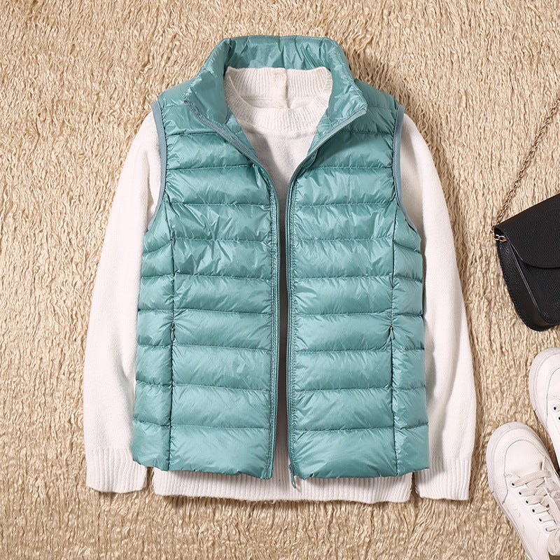Velora – Ultralight White Duck Down Vest