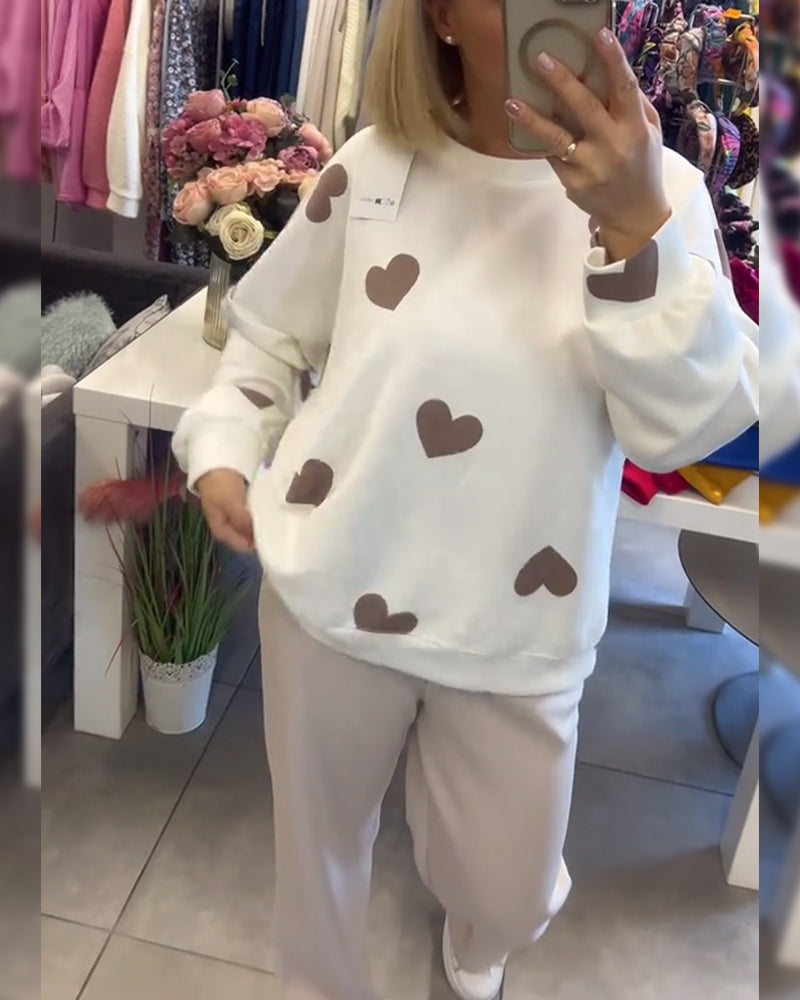Gina™- Heart Printed Two-Piece Set