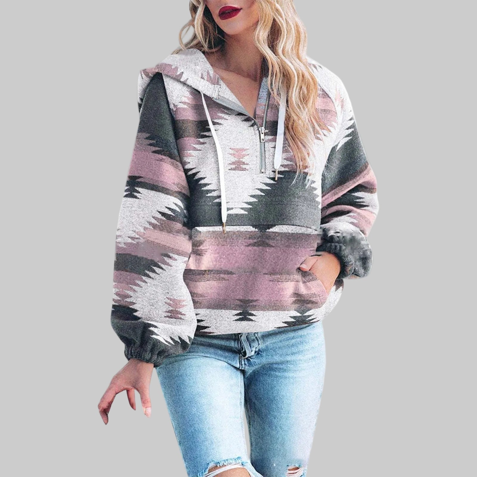 SAKU™ - Comfy Oversized Zip Up Long Sleeve Hoodie Sweatshirt