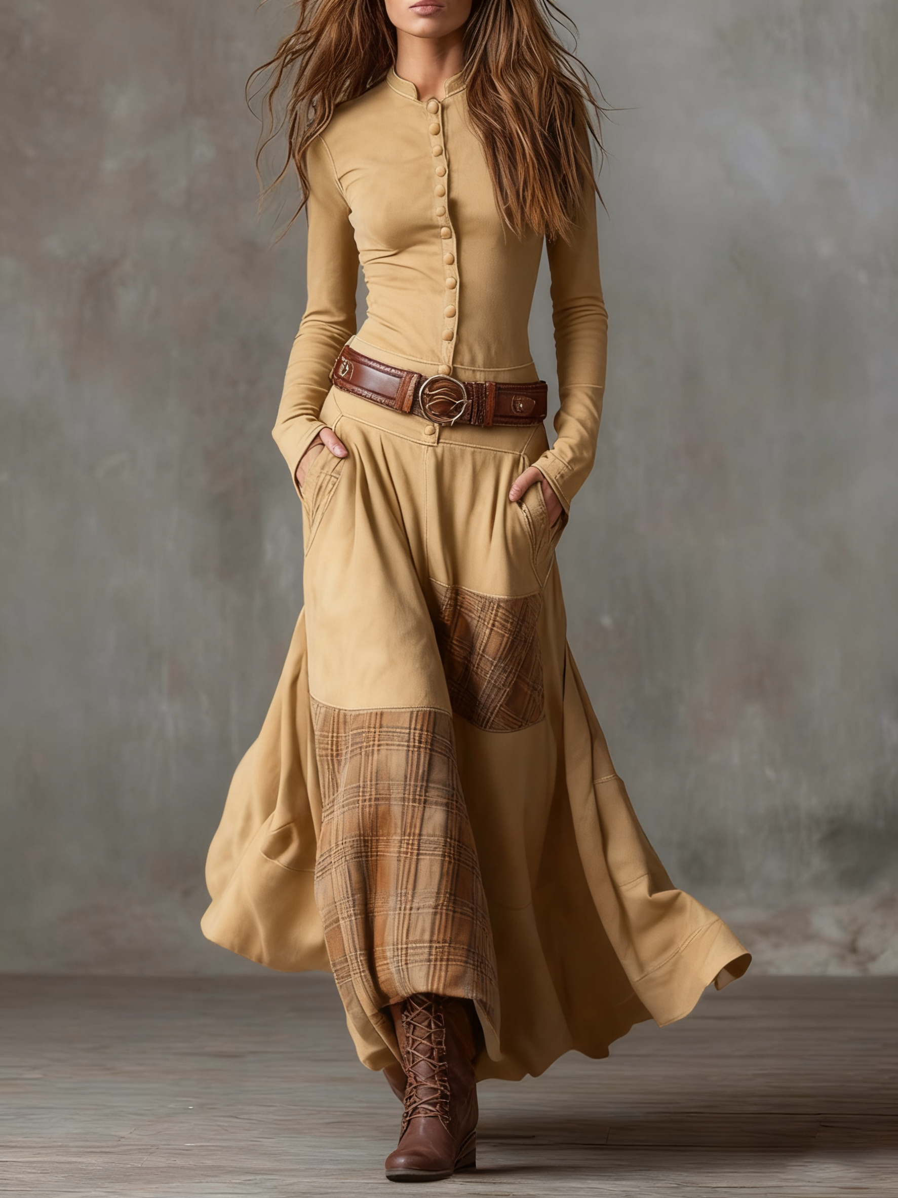 Michelle - suede maxi dress