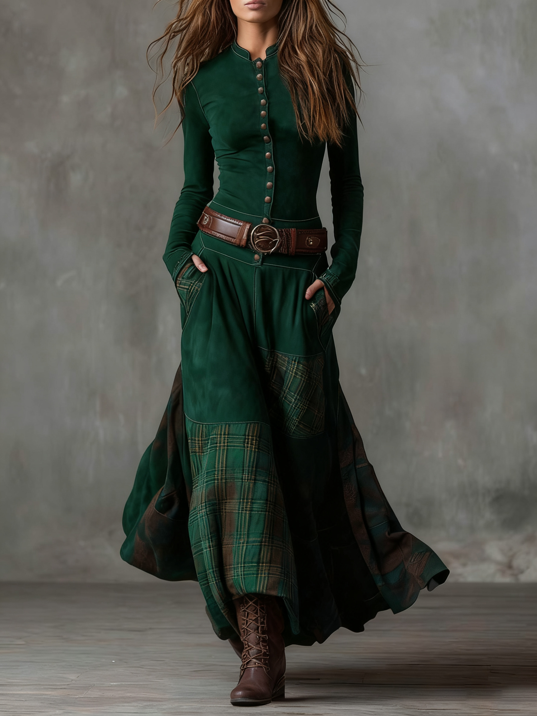 Michelle - suede maxi dress