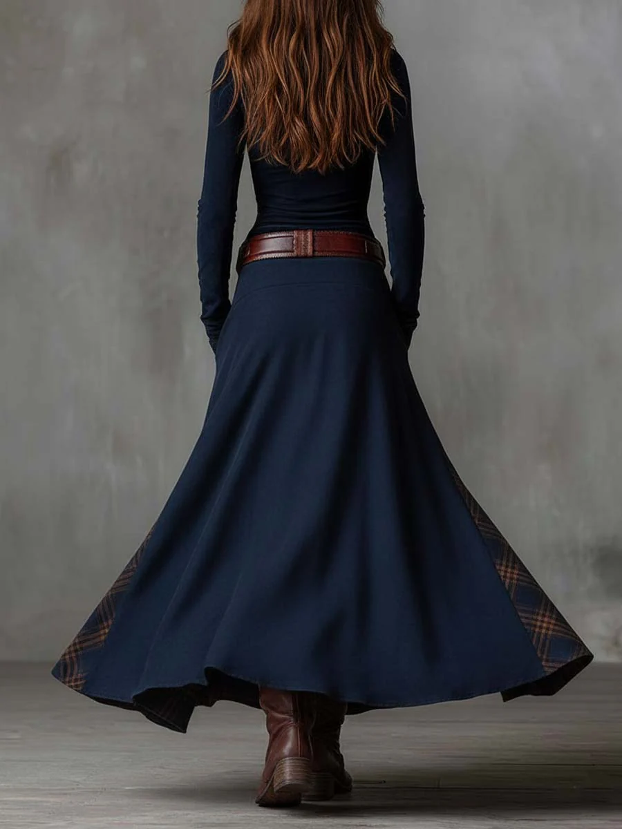 Amanda | Suede maxi dress with belt
