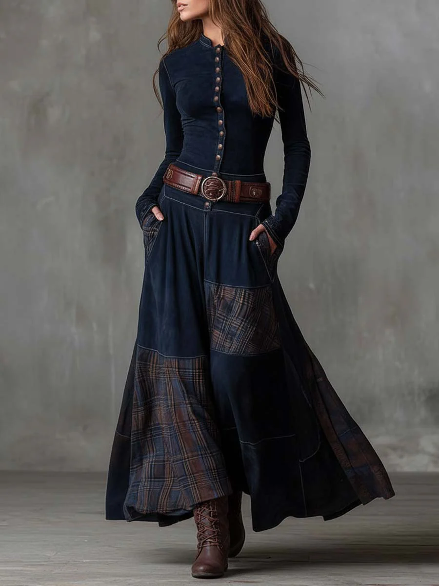 Michelle - suede maxi dress
