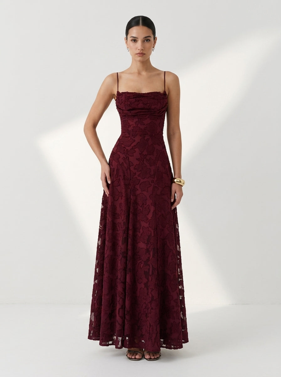 XENIA™ - Elegant Backless Lace Long Dress Fitted Design for Special Occasions & Parties