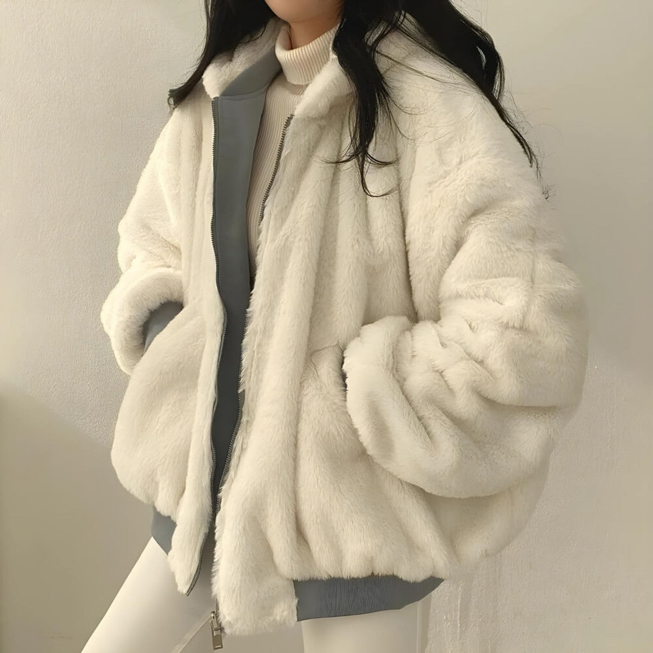 Rane™ - Reversible teddy wool hooded jacket