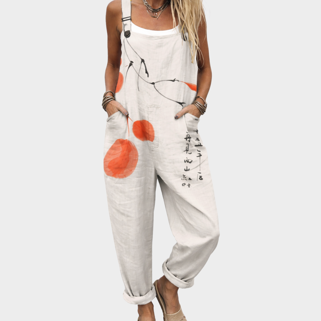 Comfortable printed overalls