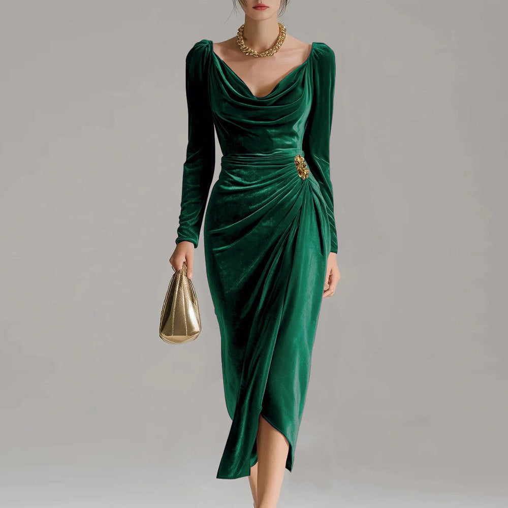 Sylvana | Velvet midi dress