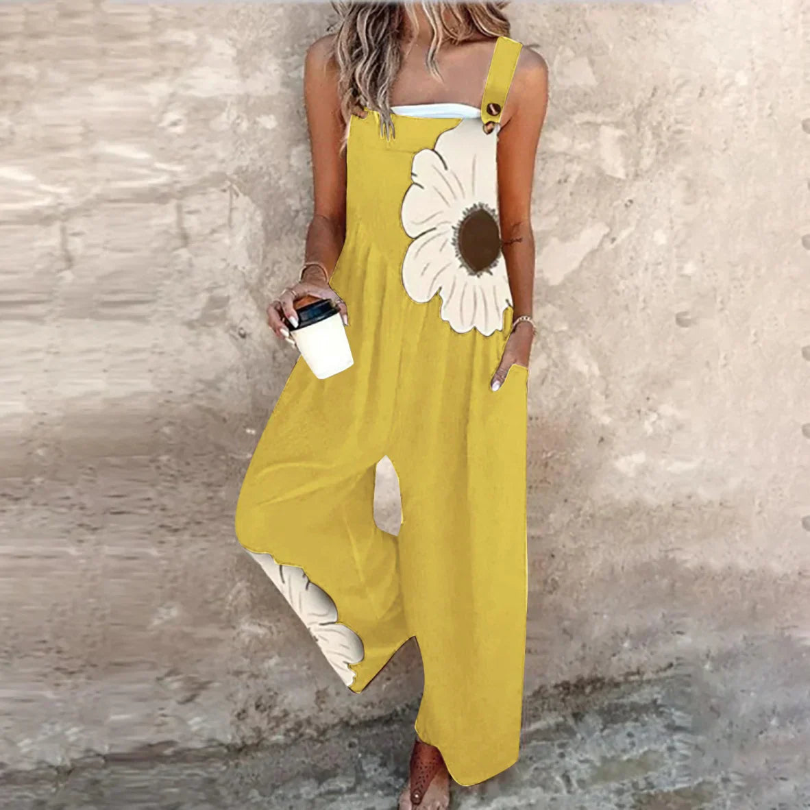 Comfortable printed overalls
