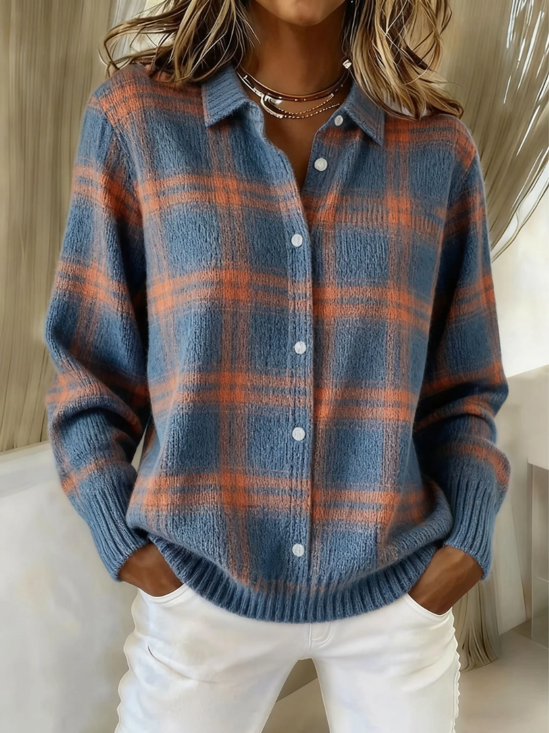 Mira – Knitted blouse with diamond pattern
