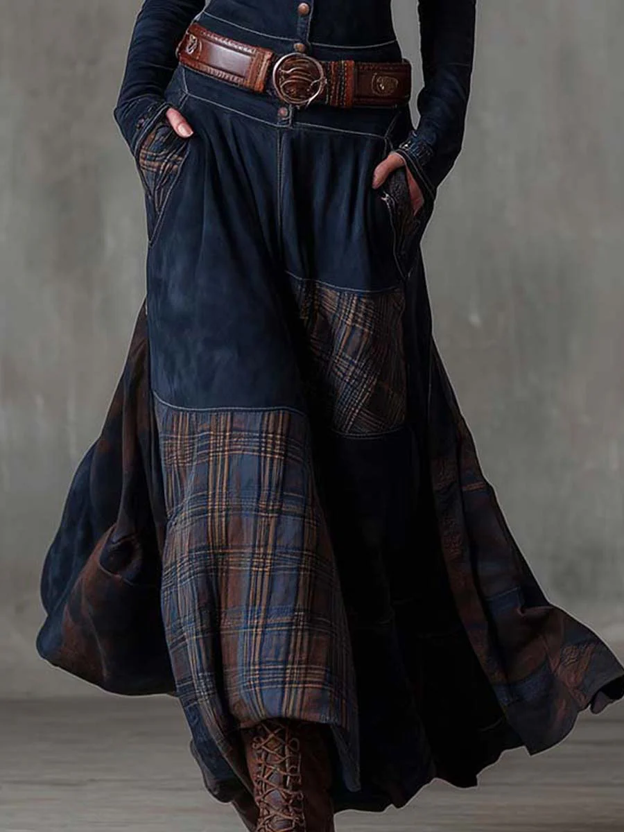 Michelle -  suede maxi dress